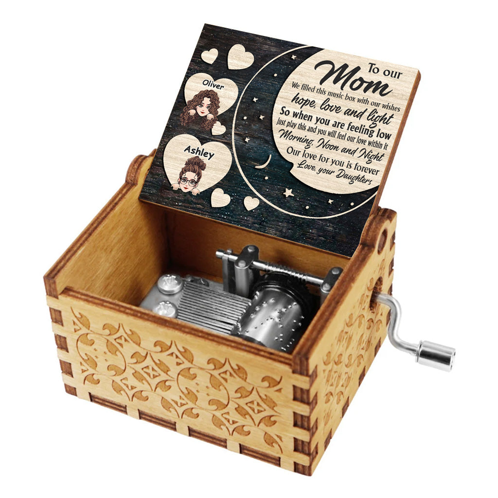 I Filled This Box - Personalized Mother's Day Mother Hand Crank Music Box