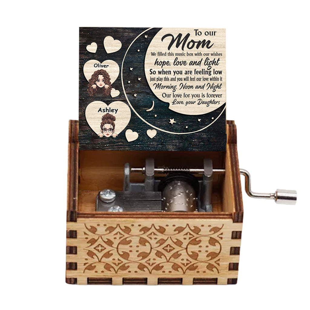 I Filled This Box - Personalized Mother's Day Mother Hand Crank Music Box