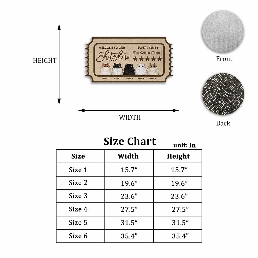 Bienvenue dans notre émission ! Paillasson personnalisé en forme de chat