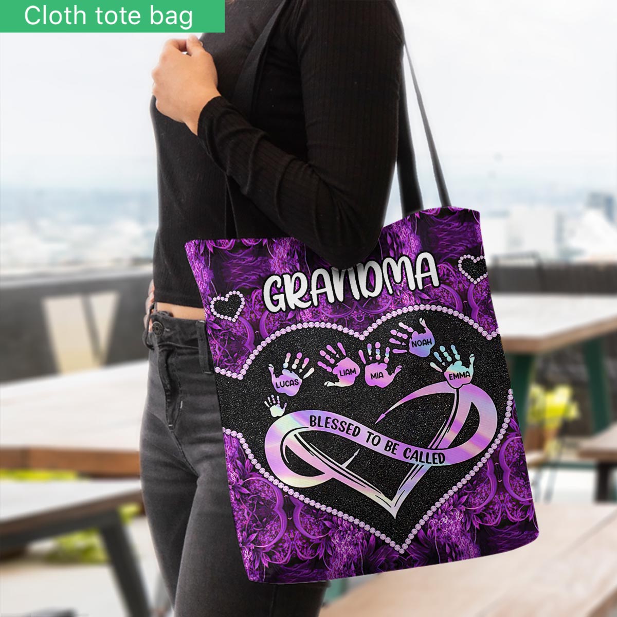 Heureuse d'être appelée grand-mère - Sac fourre-tout personnalisé pour la fête des mères