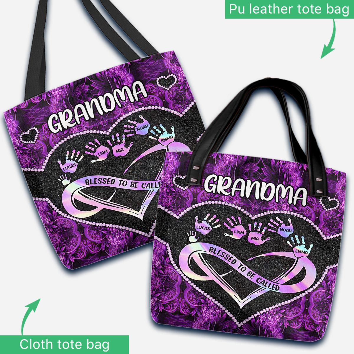 Heureuse d'être appelée grand-mère - Sac fourre-tout personnalisé pour la fête des mères