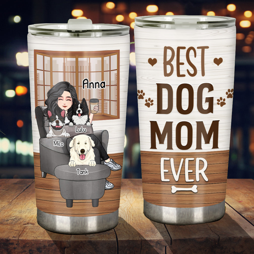 Merci à la meilleure maman de chien du monde ! Gobelet isotherme personnalisé pour chien