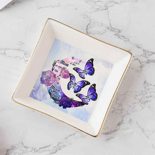 Je t'aime jusqu'à la lune et retour - Porte-bijoux personnalisé pour la fête des mères