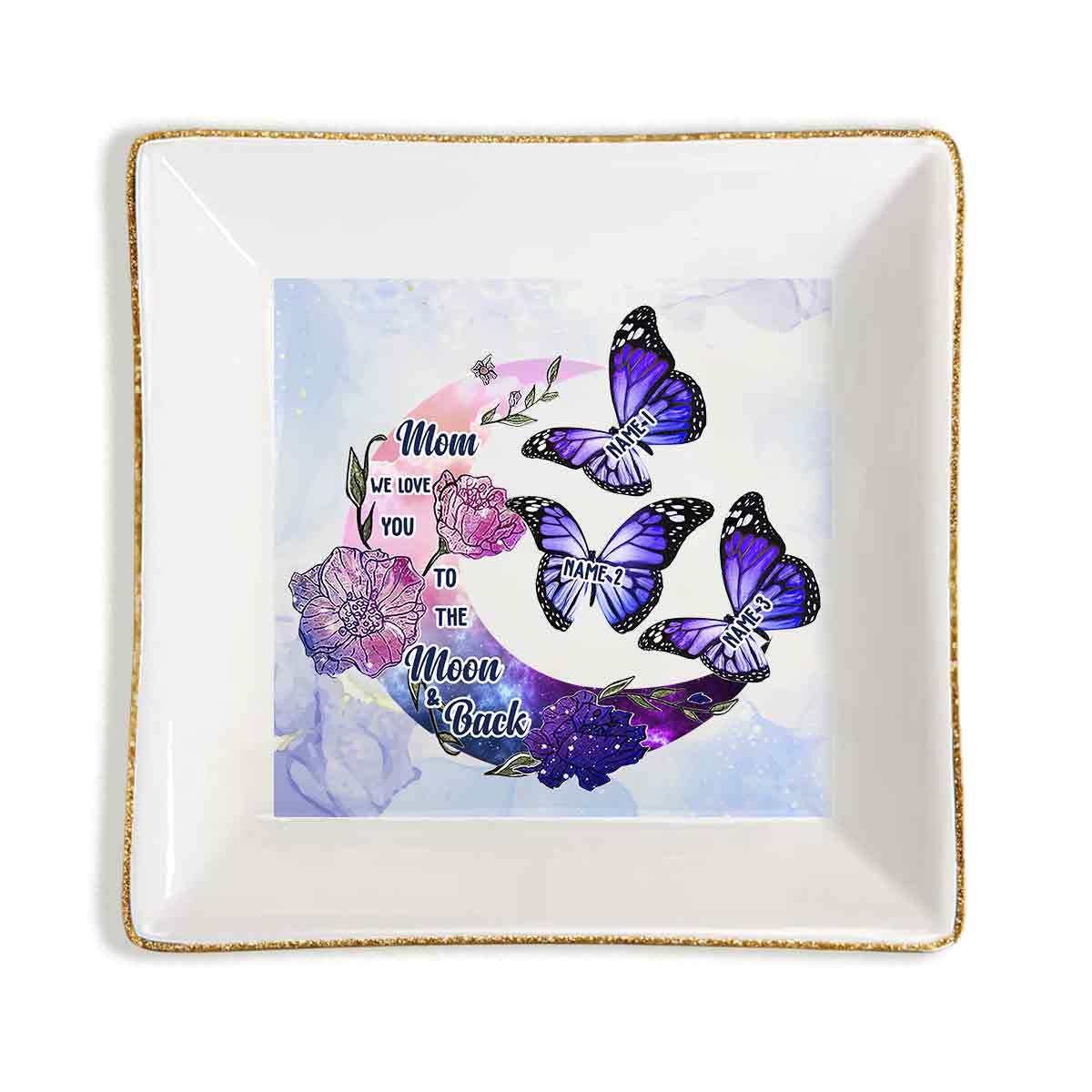 Je t'aime jusqu'à la lune et retour - Porte-bijoux personnalisé pour la fête des mères