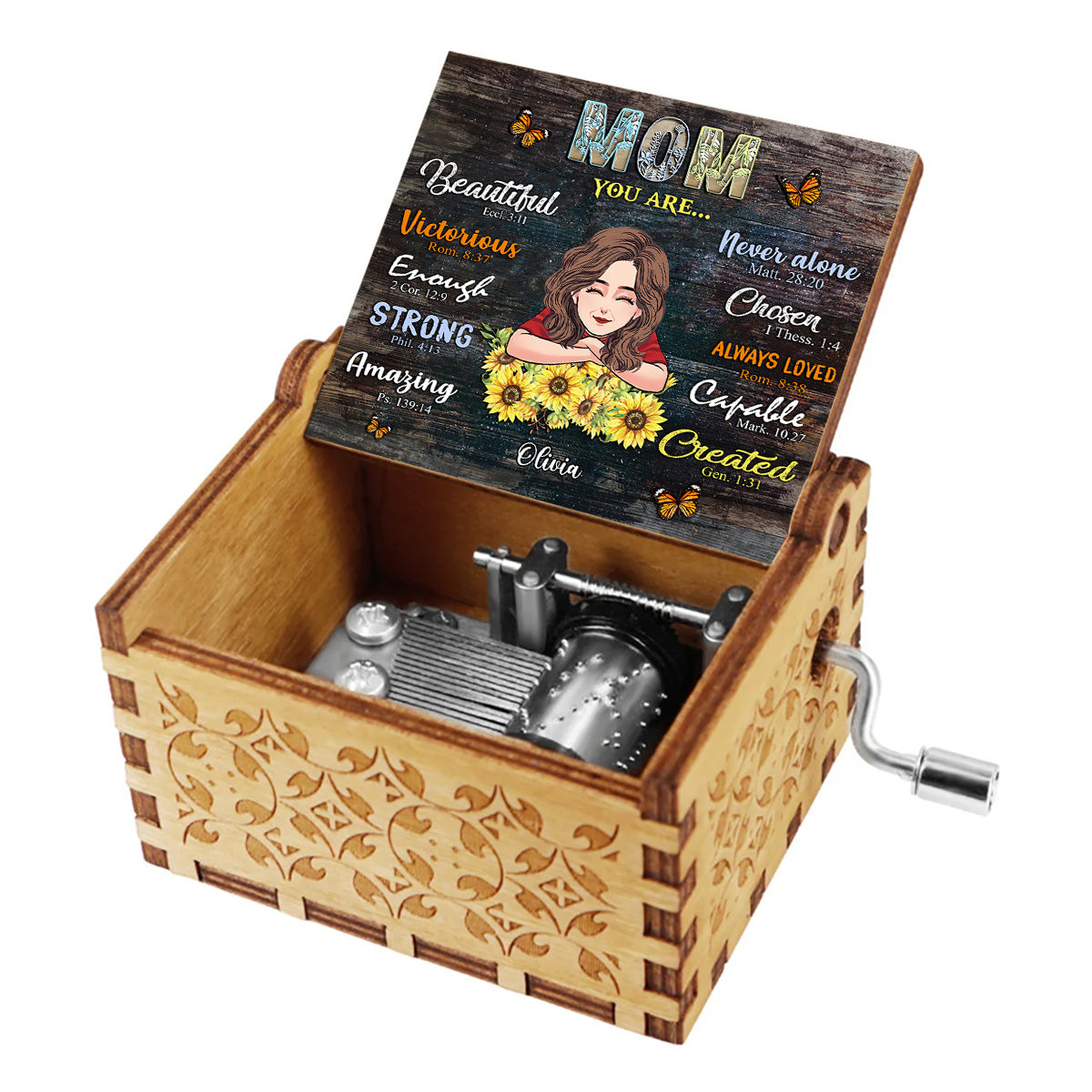 Maman, tu es formidable ! - Cadeau pour maman, tante, grand-mère - Boîte à musique à manivelle personnalisée