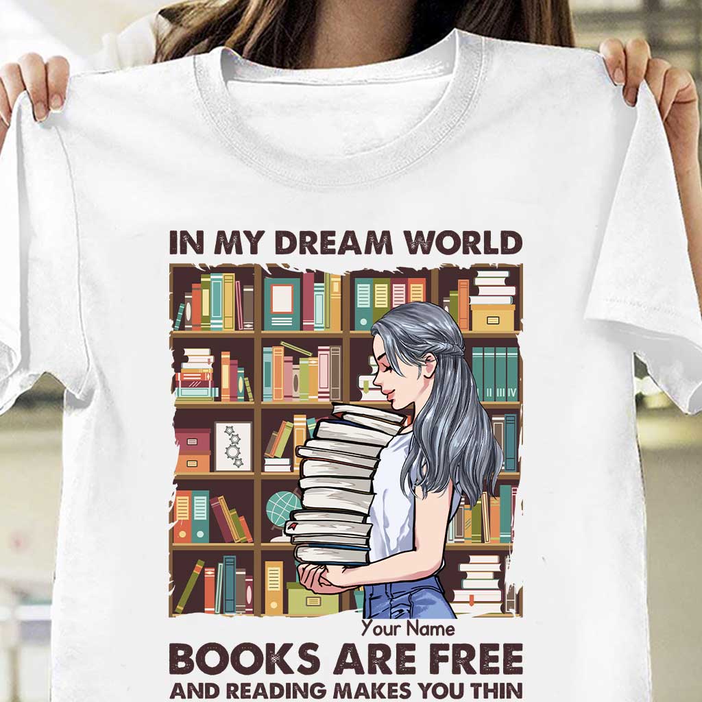 Dans mon monde idéal, les livres sont gratuits et lire fait maigrir - T-shirt et sweat à capuche personnalisés