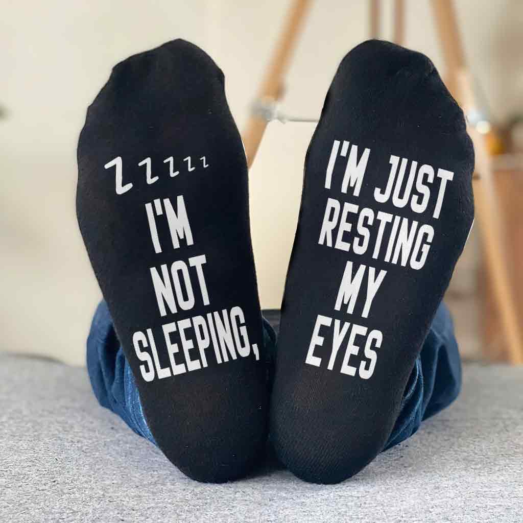 Je ne dors pas - Chaussettes personnalisées pour papa