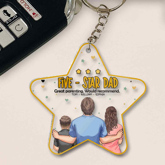 Five-Star Dad - Personalized Father Transparent Keychain