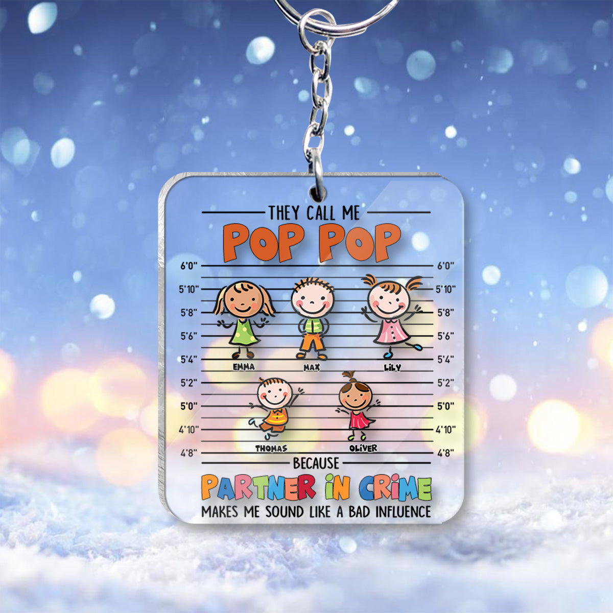 Complices - Cadeau pour grand-père, grand-mère, maman, papa, oncle, tante, frère, sœur - Porte-clés personnalisé