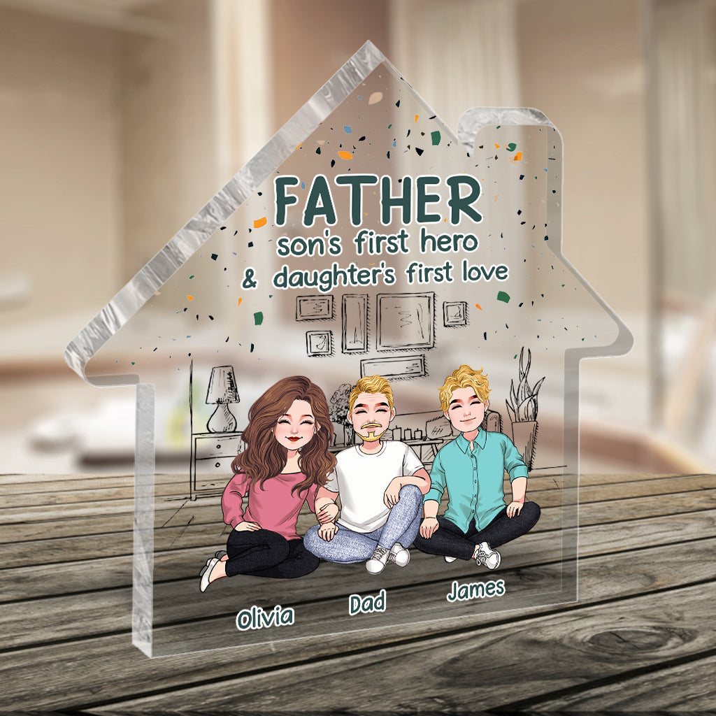 Premier héros de mon fils - Plaque acrylique personnalisée pour la fête des pères