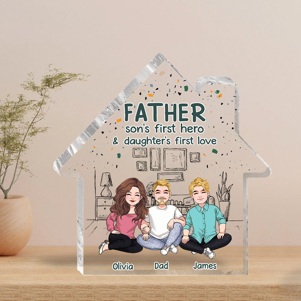 Premier héros de mon fils - Plaque acrylique personnalisée pour la fête des pères