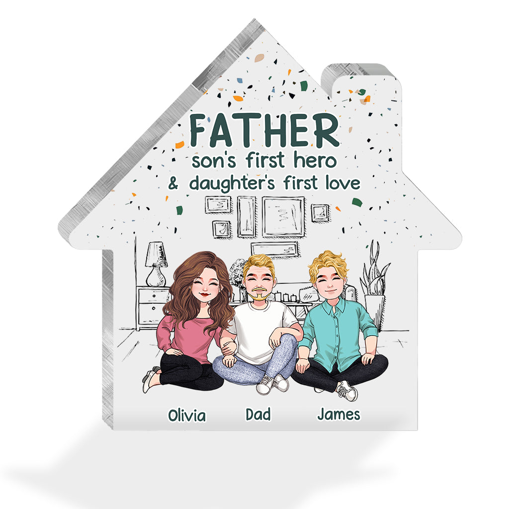 Premier héros de mon fils - Plaque acrylique personnalisée pour la fête des pères