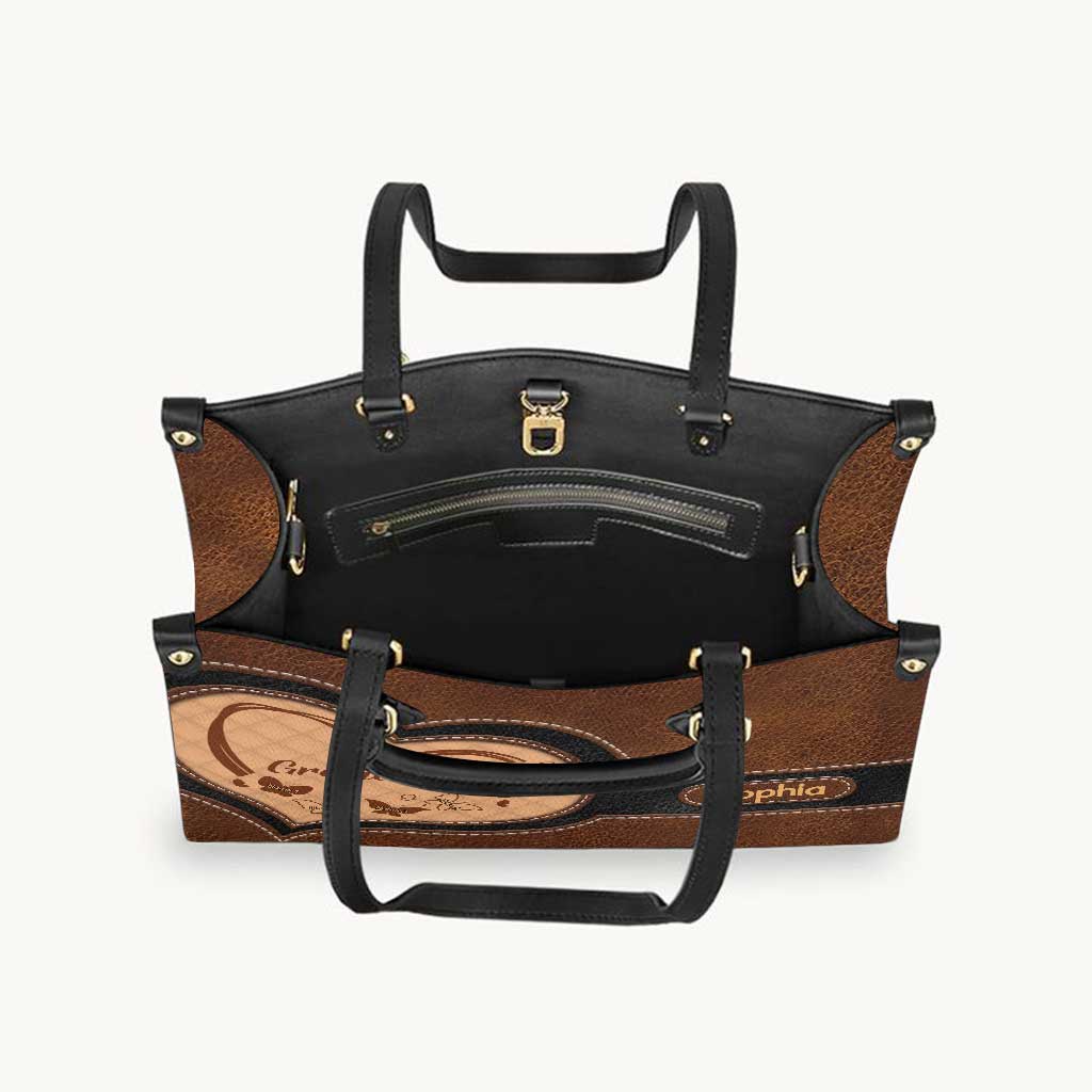 Grand-mère - Sac à main en cuir personnalisé pour grand-mère
