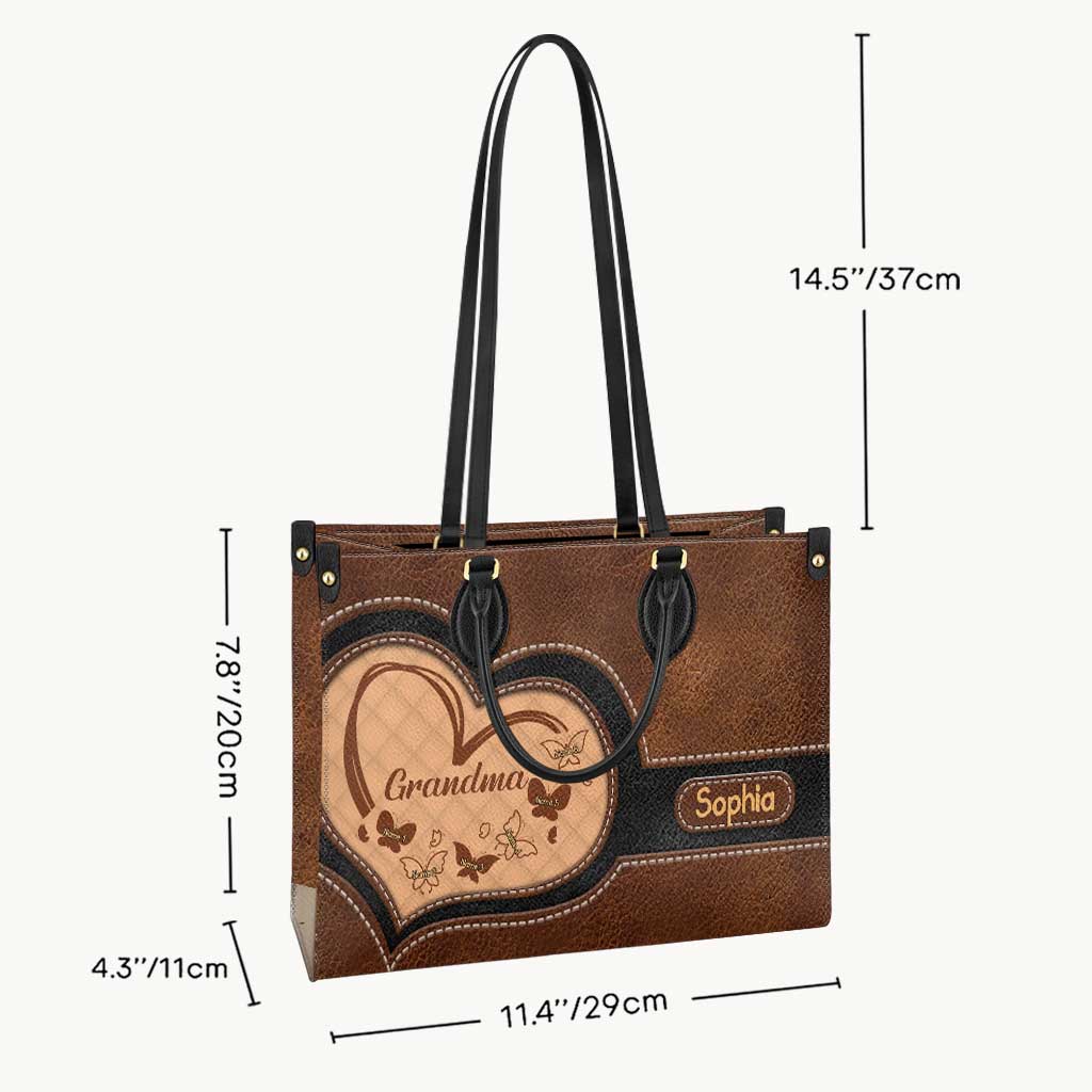 Grand-mère - Sac à main en cuir personnalisé pour grand-mère