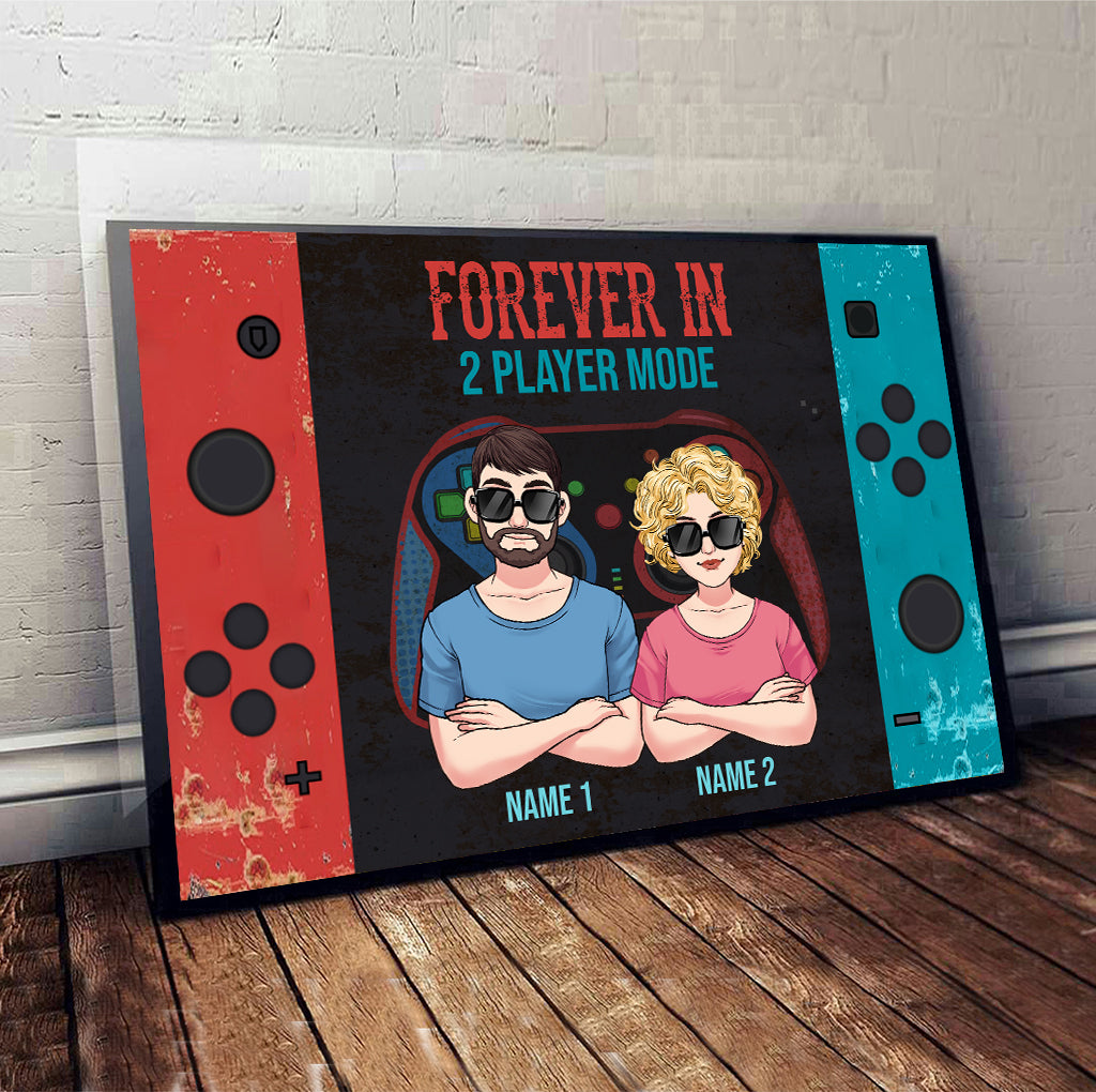Forever In 2 Player Mode - Personalized Video Game Canvas And Poster