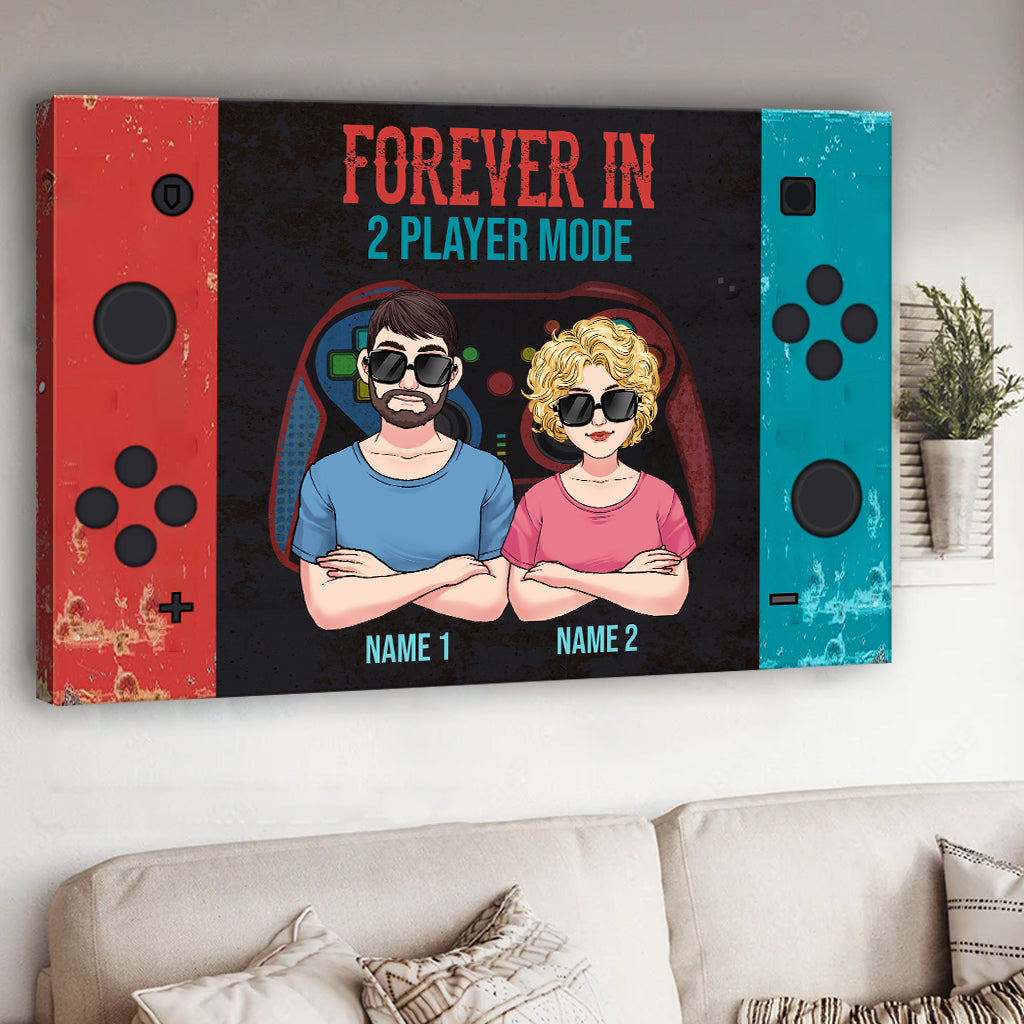 Forever In 2 Player Mode - Personalized Video Game Canvas And Poster
