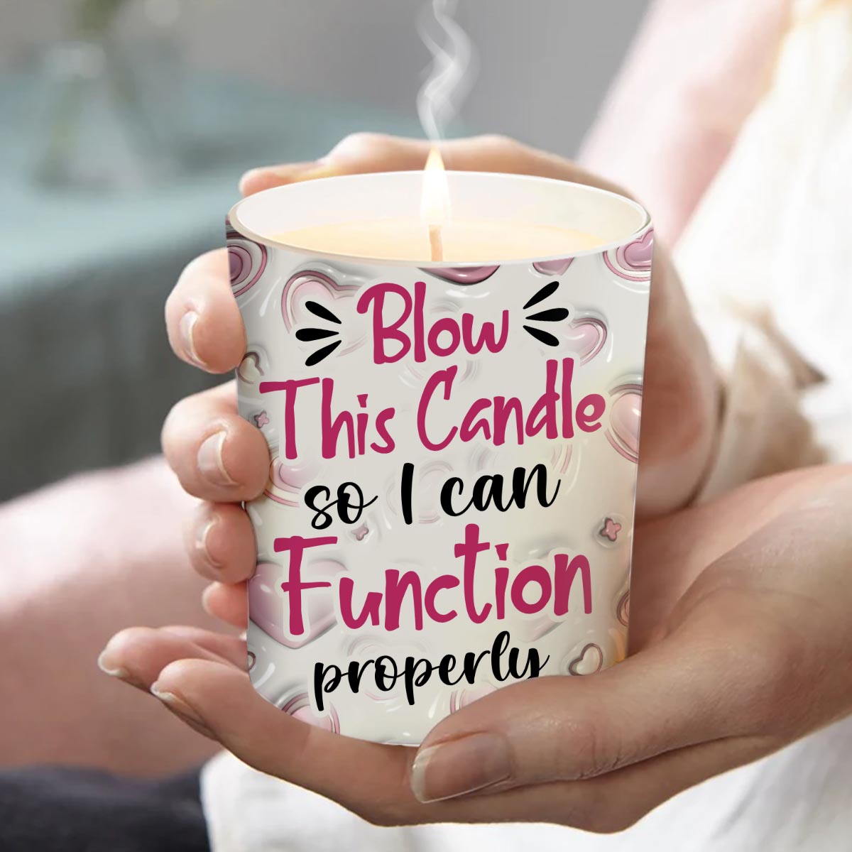 Souffle pour que je puisse - Bougie personnalisée pour couple avec couvercle en bois