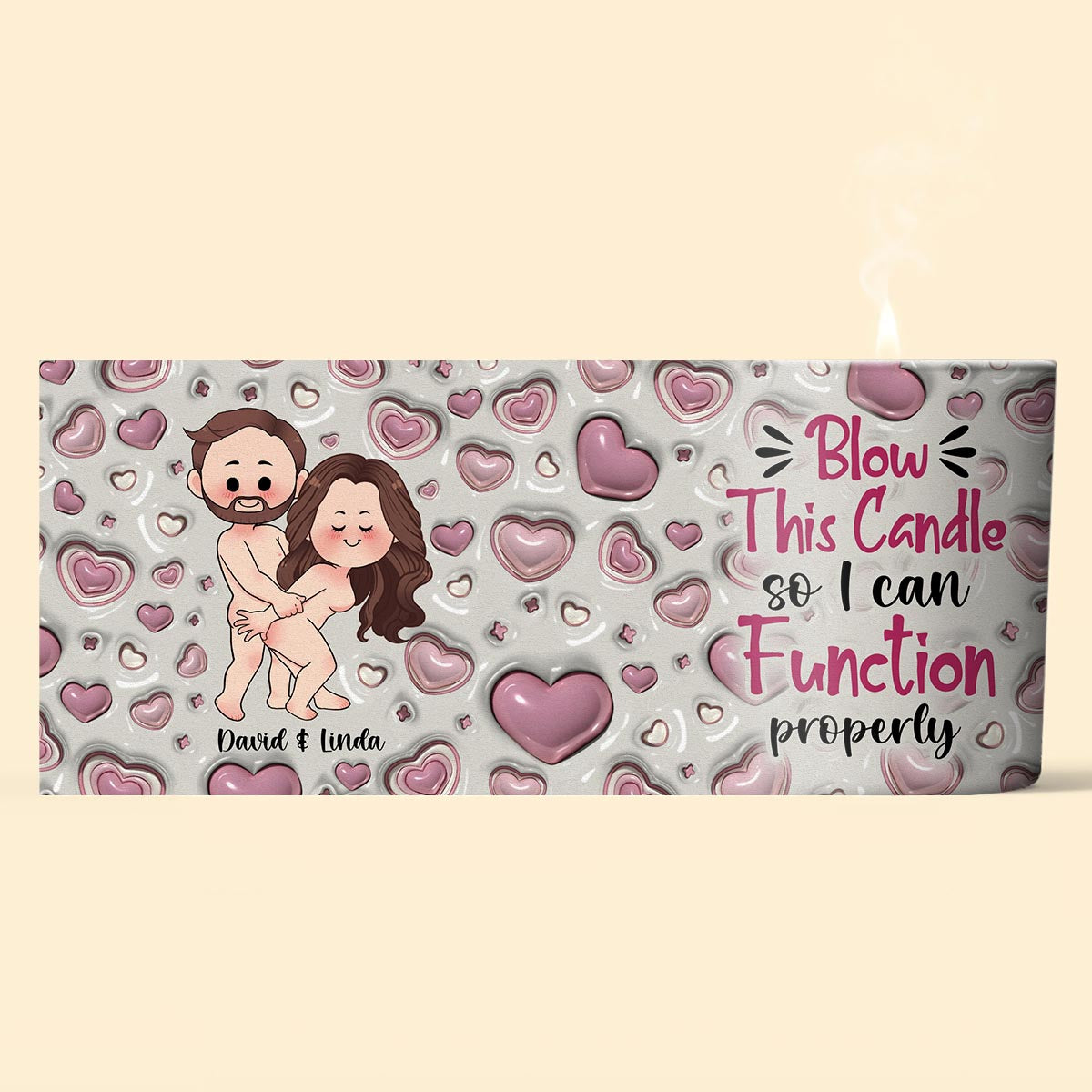 Souffle pour que je puisse - Bougie personnalisée pour couple avec couvercle en bois