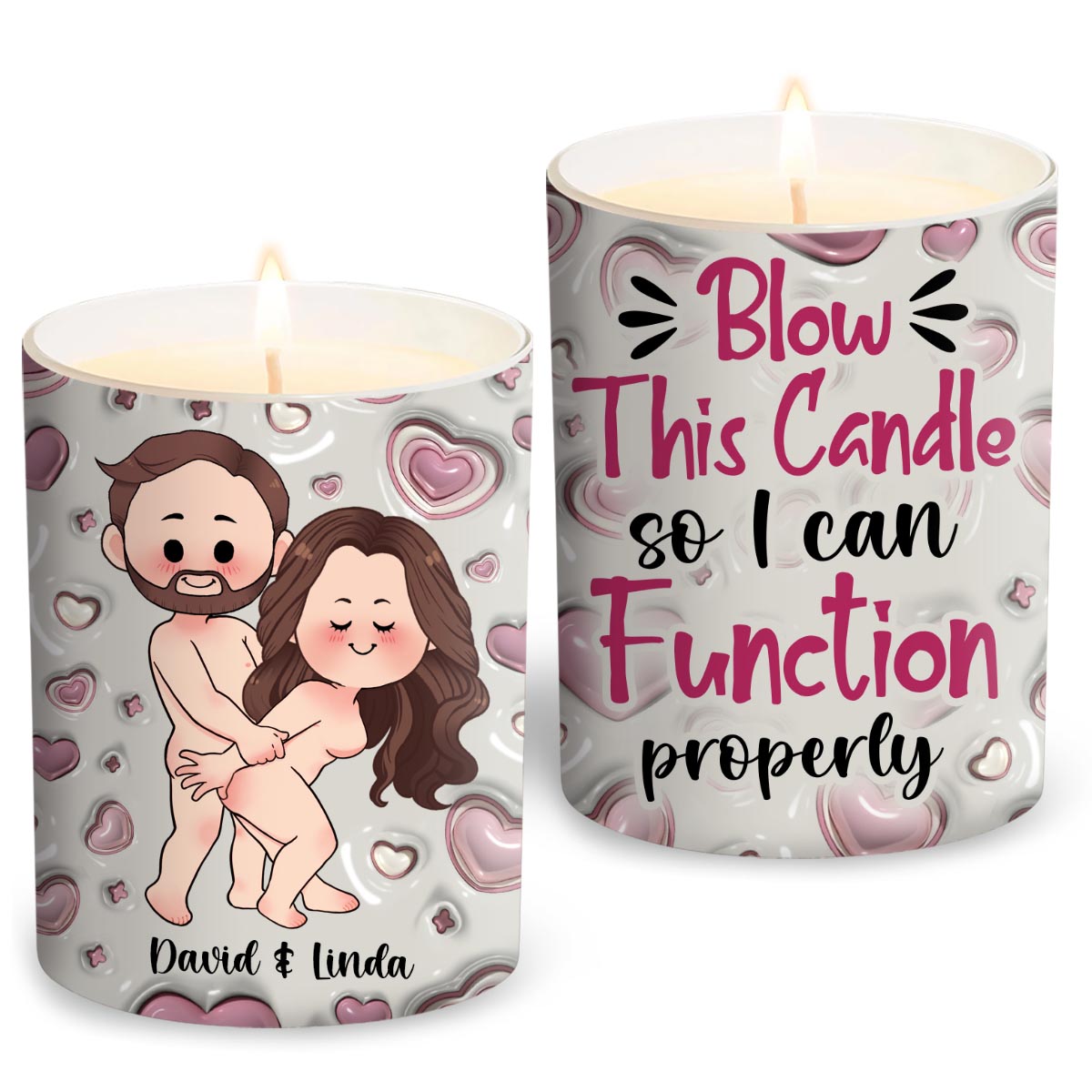 Souffle pour que je puisse - Bougie personnalisée pour couple avec couvercle en bois