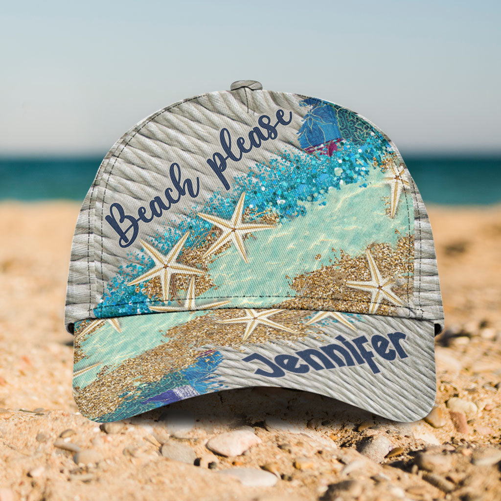 Casquette classique personnalisée « Beach Please » pour amoureux de la mer