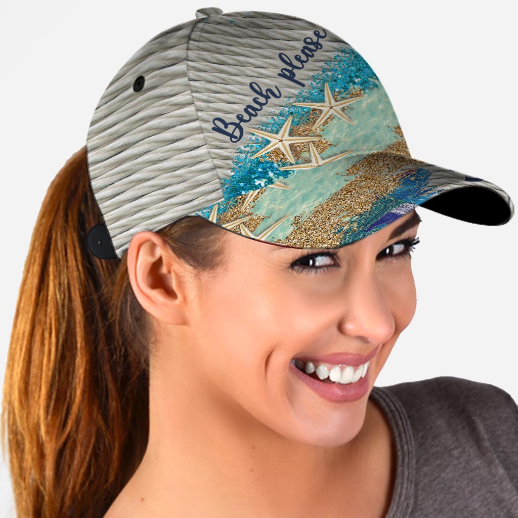 Casquette classique personnalisée « Beach Please » pour amoureux de la mer