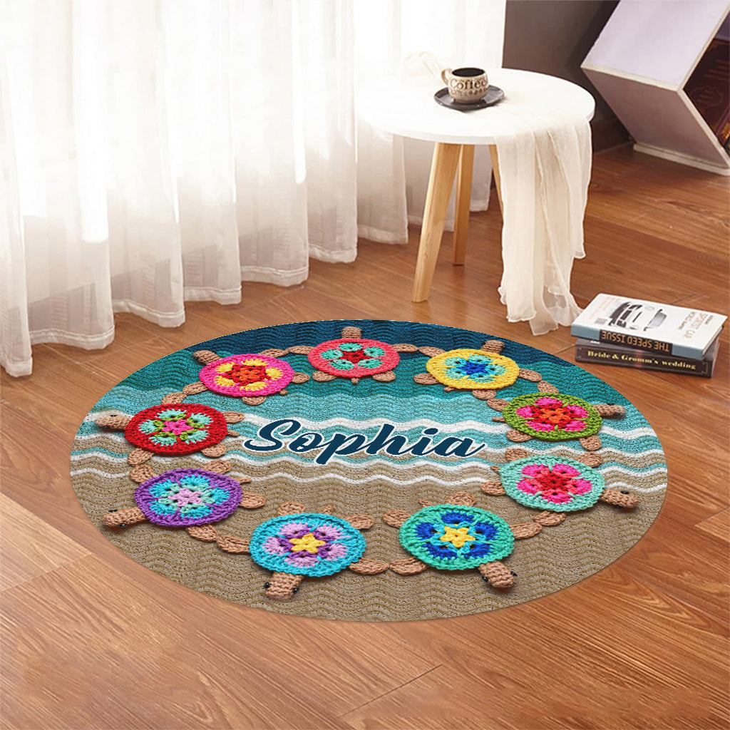 Love Turtles - Personalized Turtle Round Rug