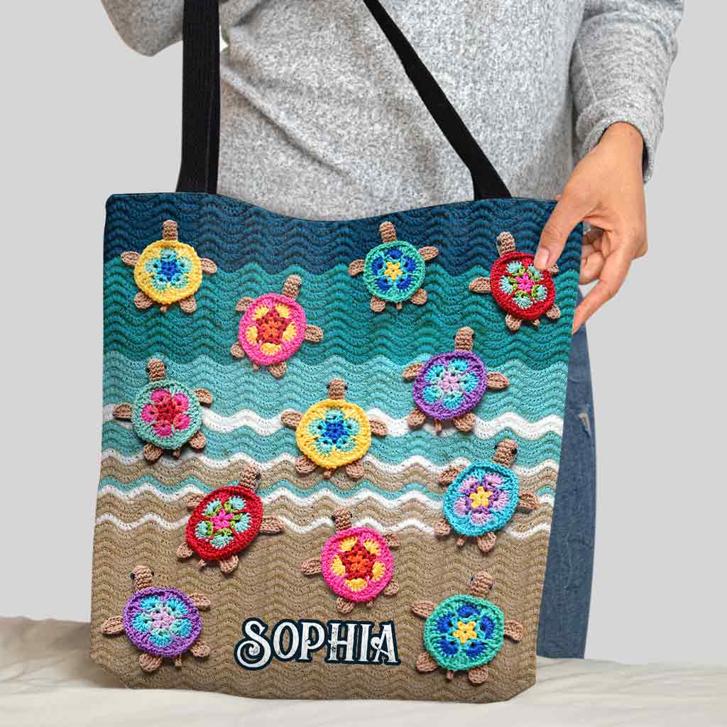 Sac fourre-tout personnalisé « J’adore les tortues »