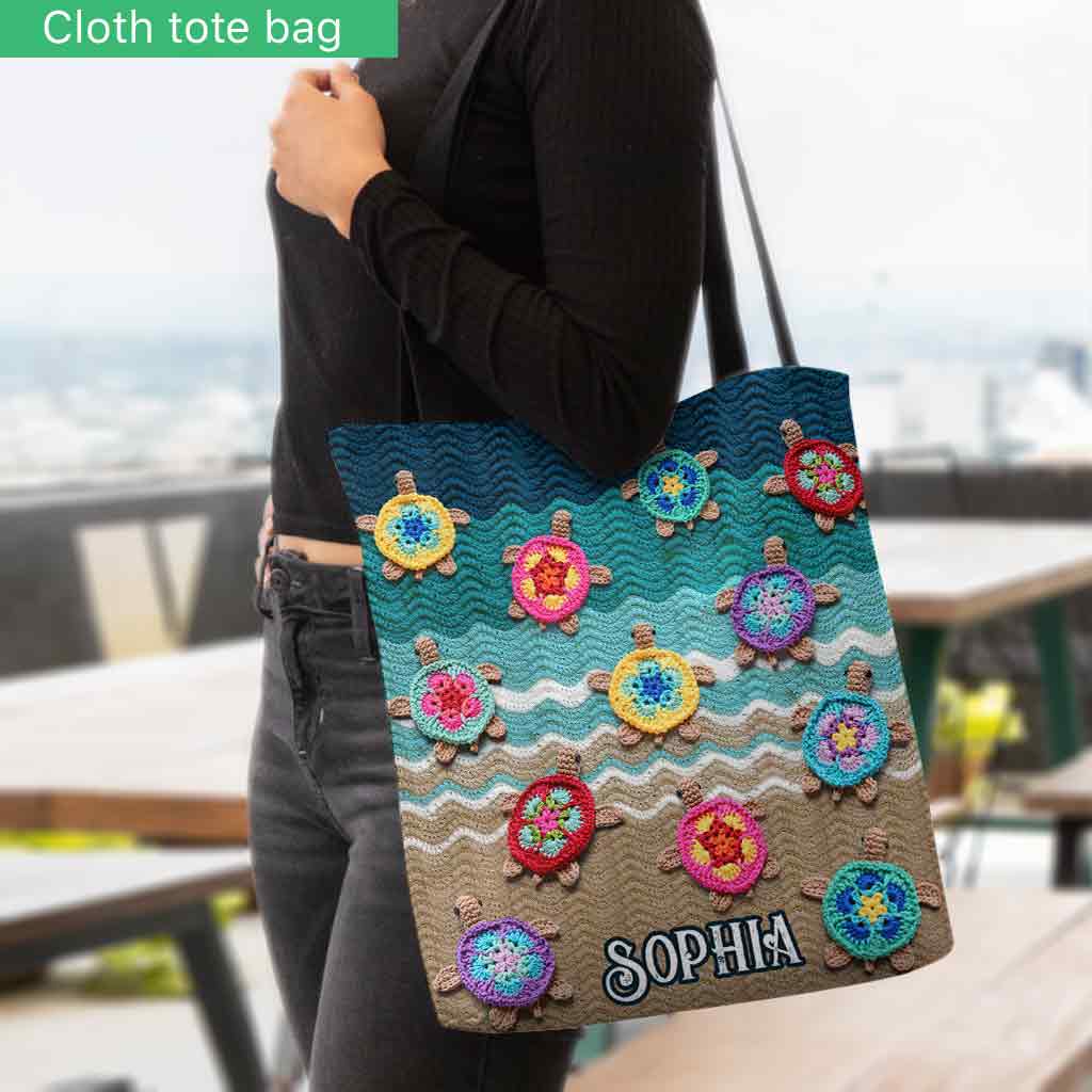 Sac fourre-tout personnalisé « J’adore les tortues »