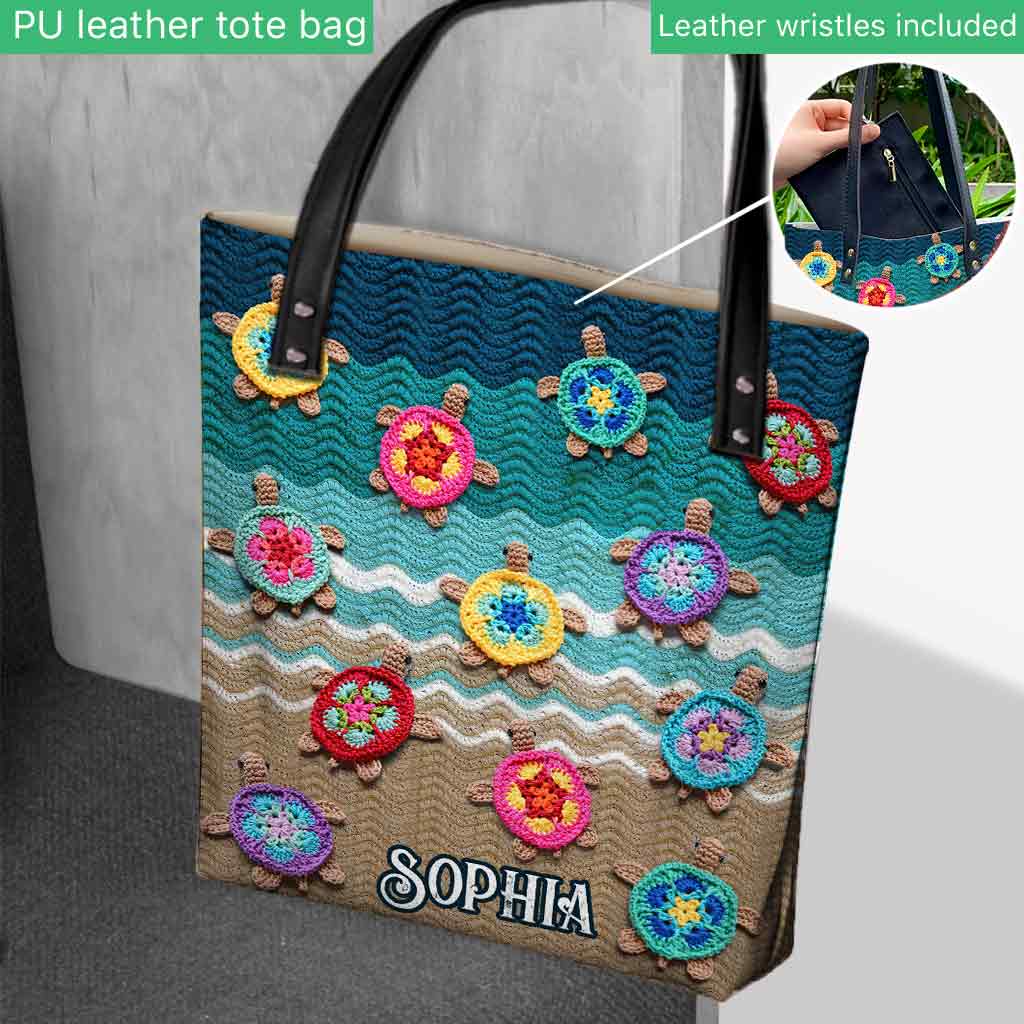 Sac fourre-tout personnalisé « J’adore les tortues »