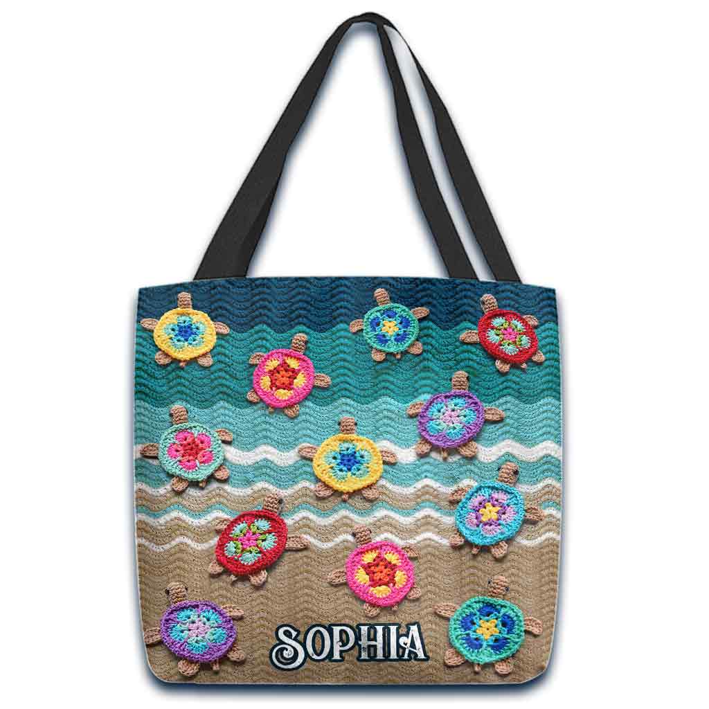 Sac fourre-tout personnalisé « J’adore les tortues »