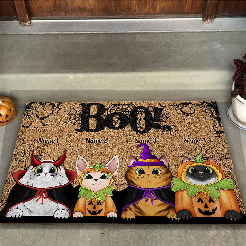 Paillasson personnalisé Chat pour Halloween - Boo Halloween
