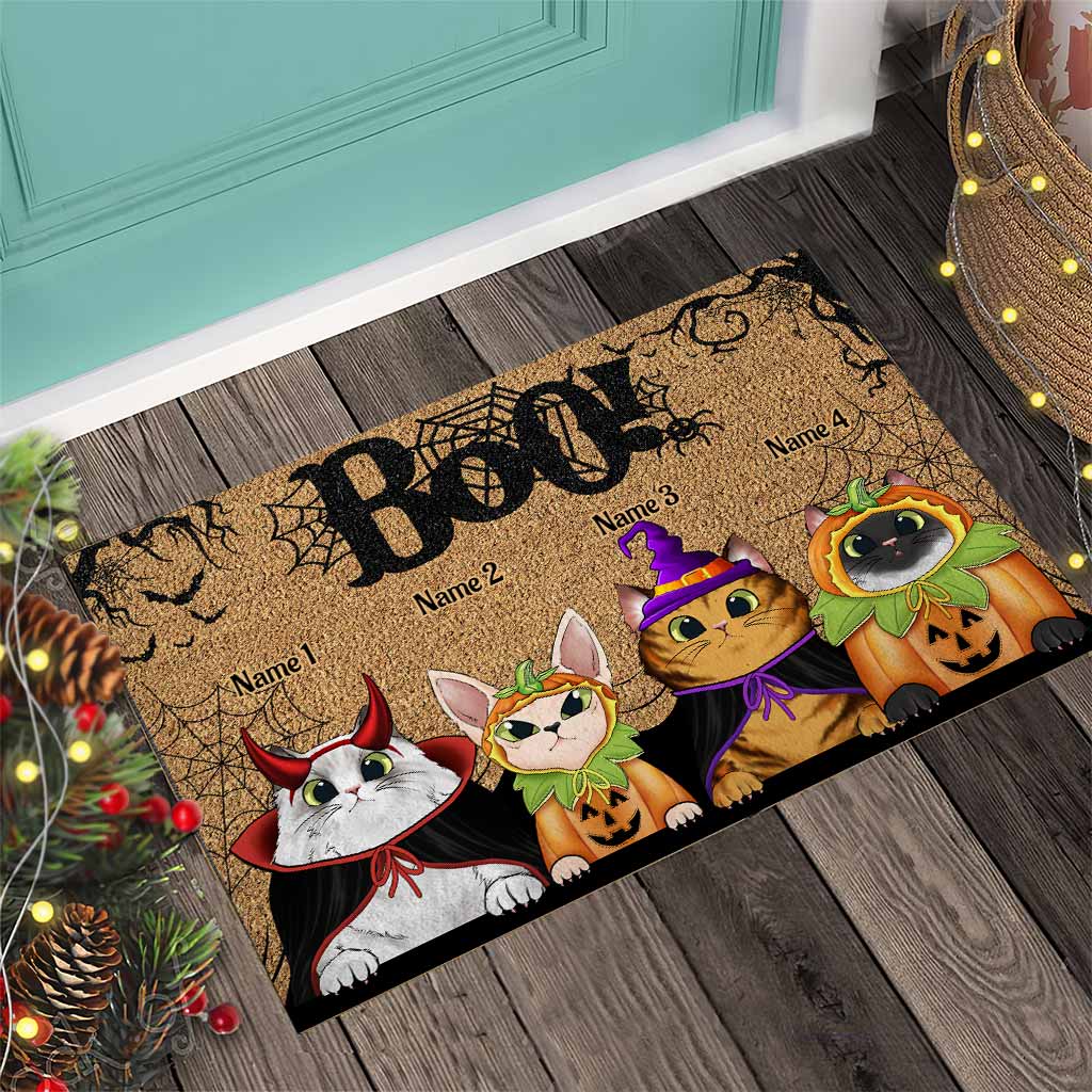 Paillasson personnalisé Chat pour Halloween - Boo Halloween