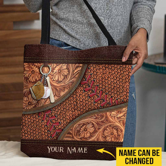 Sac fourre-tout vintage personnalisé pour maman de joueur de baseball