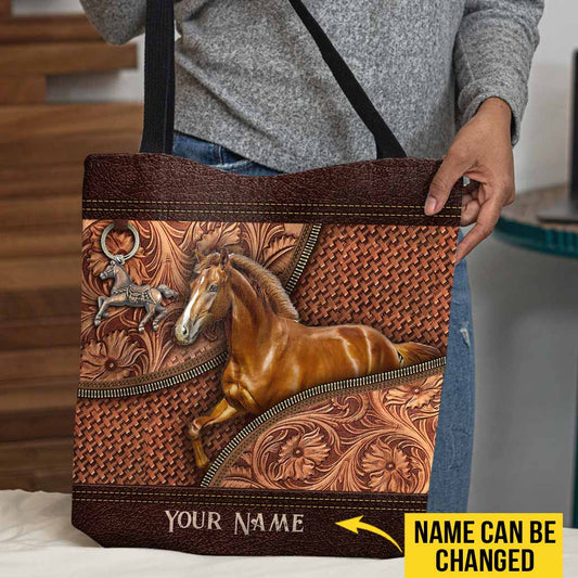 Sac fourre-tout vintage personnalisé à motif cheval