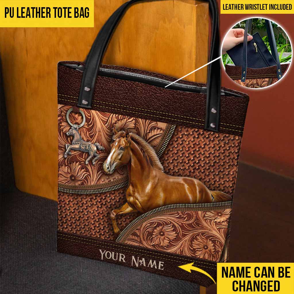 Sac fourre-tout vintage personnalisé à motif cheval