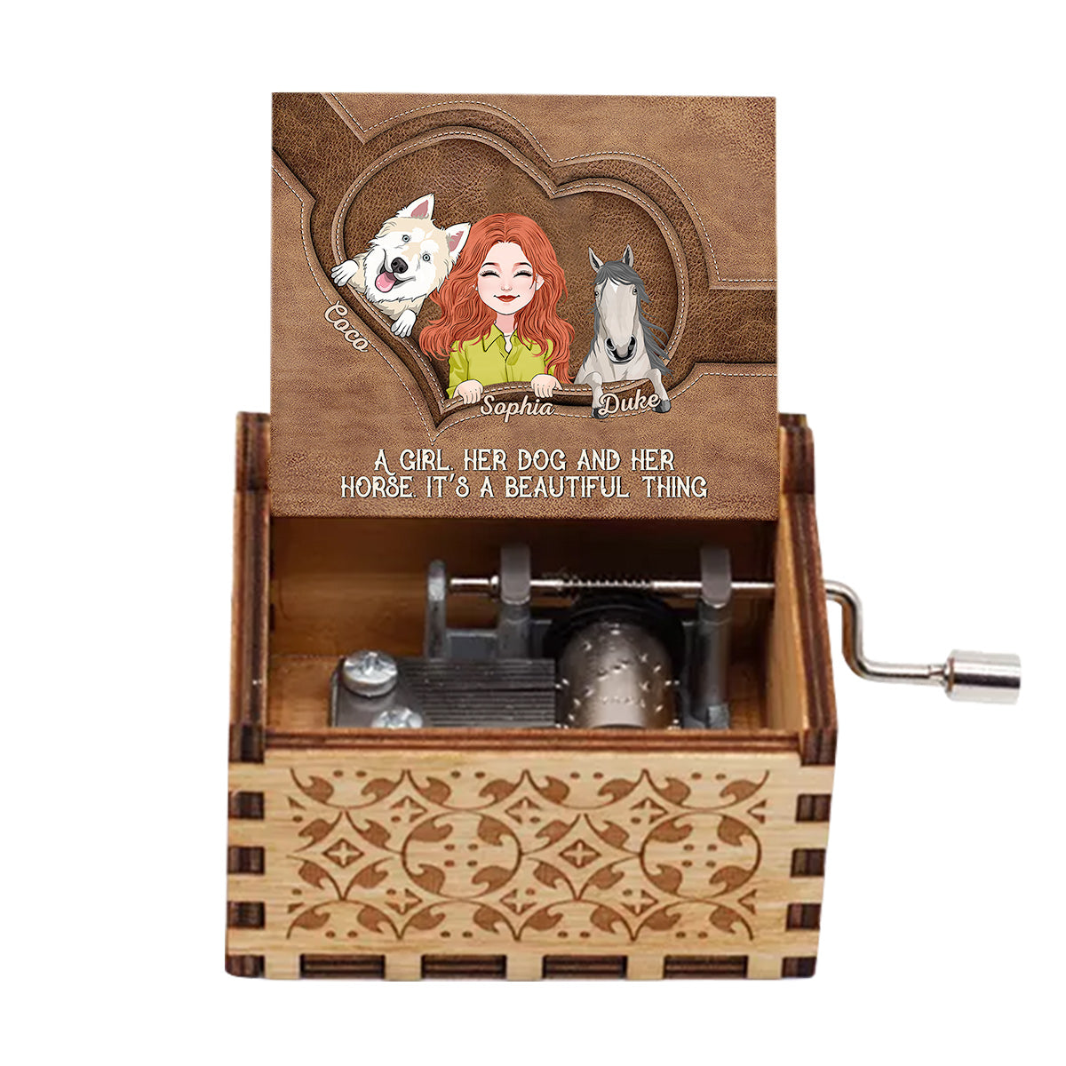 What A Beautiful Thing - Personalized Horse Hand Crank Music Box