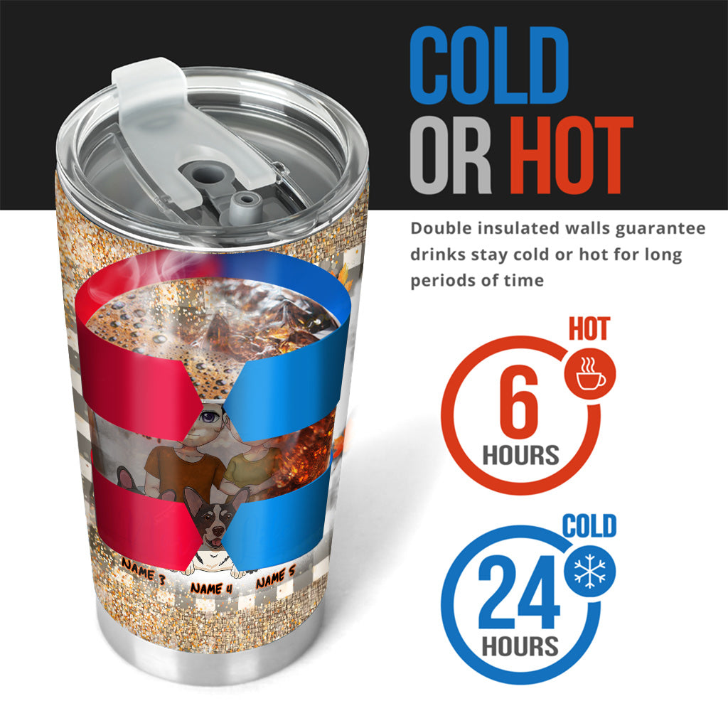 You Me And The Dogs - Personalized Fall Couple Tumbler