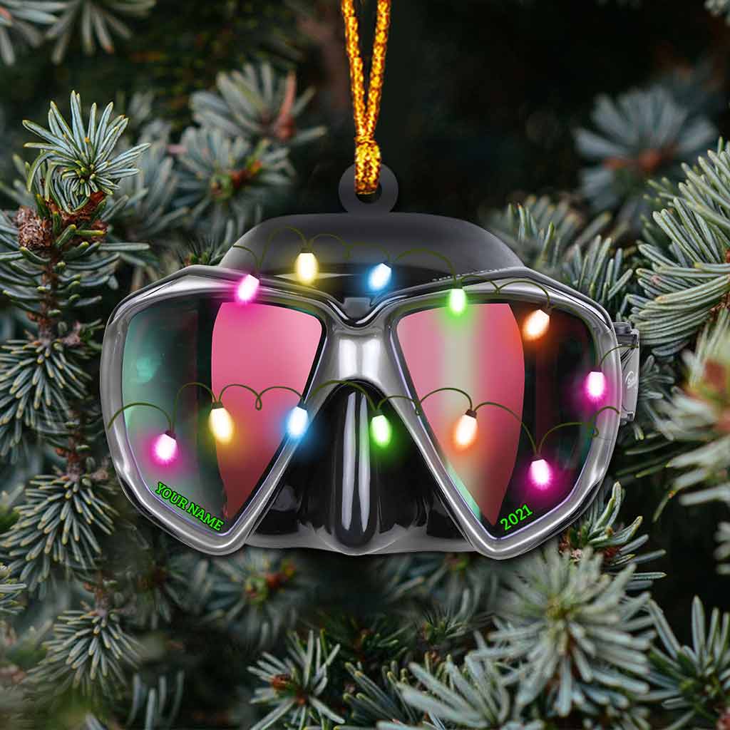 Plongée sous-marine - Ornement de Noël personnalisé (Impression recto verso)
