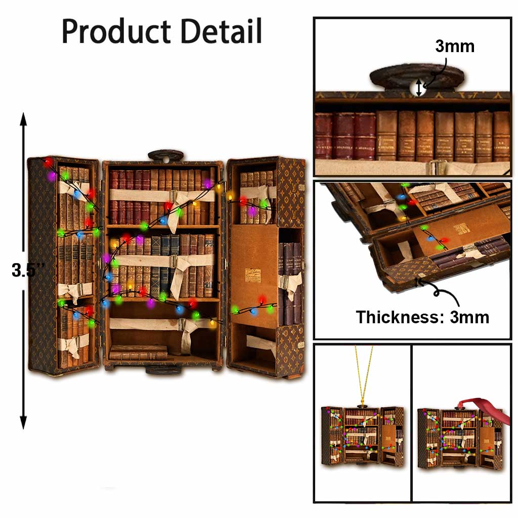 Ma valise est pleine de - Ornement de livre de Noël (Imprimé des deux côtés)