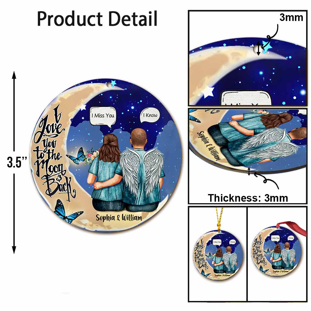 Tu me manques - Ornement de Noël personnalisé pour couple (Imprimé des deux côtés)