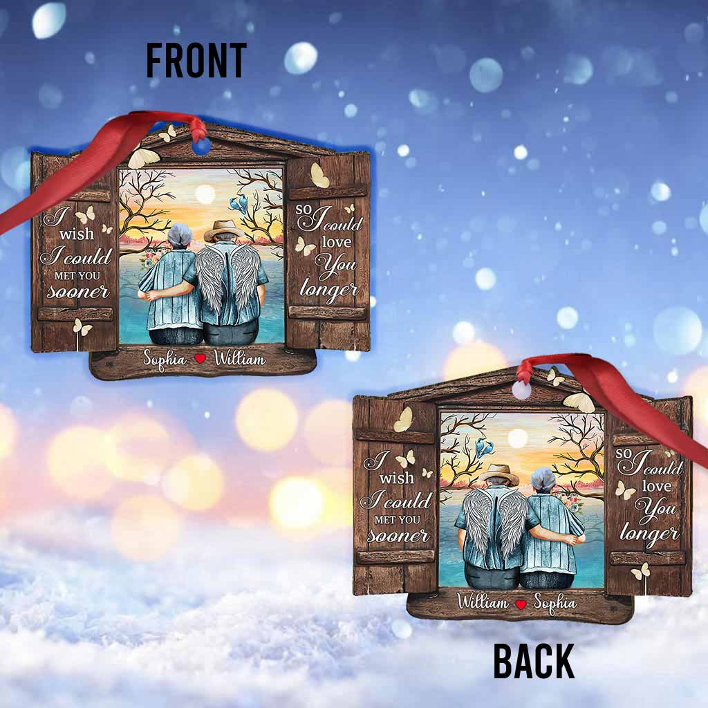 Ornement de Noël personnalisé pour couple « Si seulement tu étais là » (Impression recto verso)