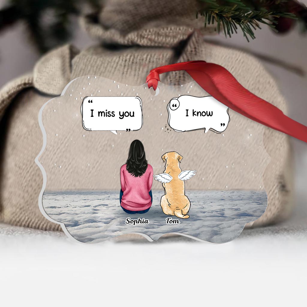 Un morceau de mon cœur - Ornement de Noël transparent personnalisé en forme de chien