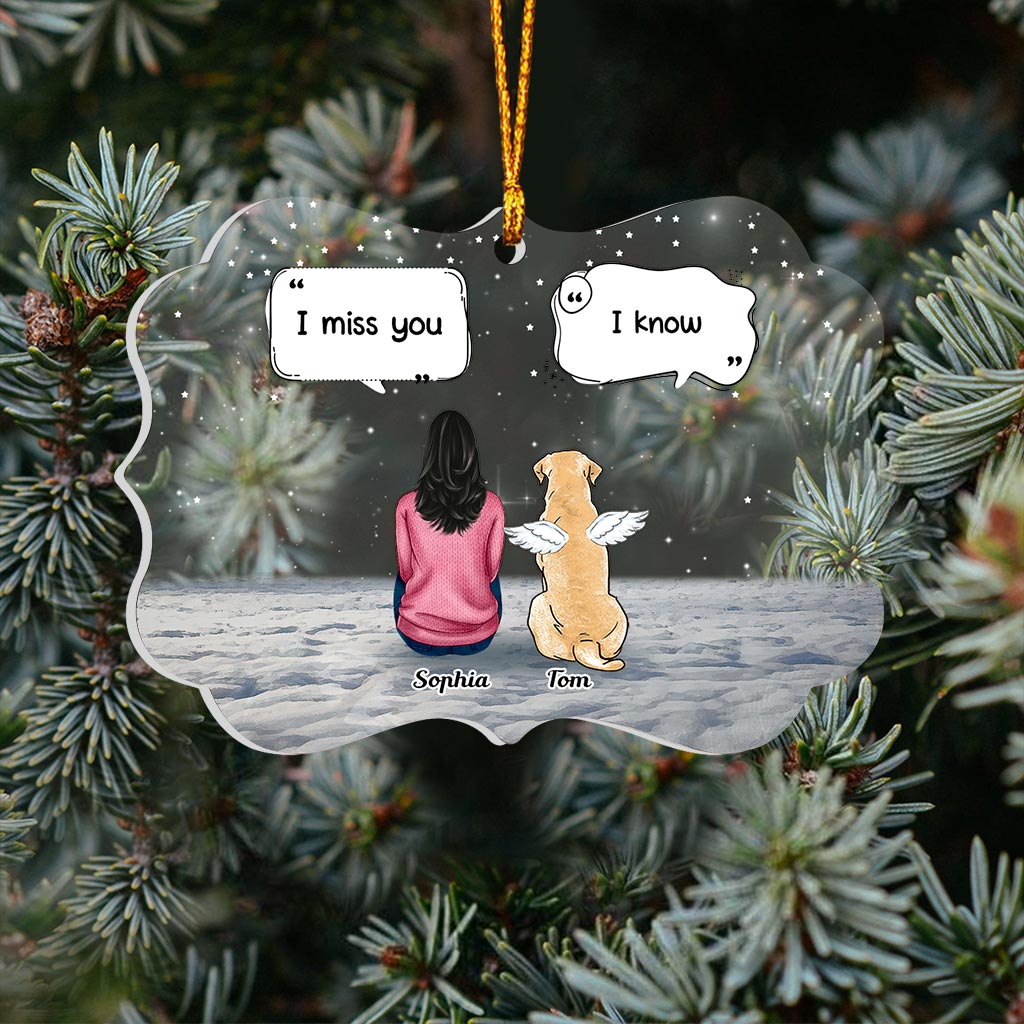Un morceau de mon cœur - Ornement de Noël transparent personnalisé en forme de chien