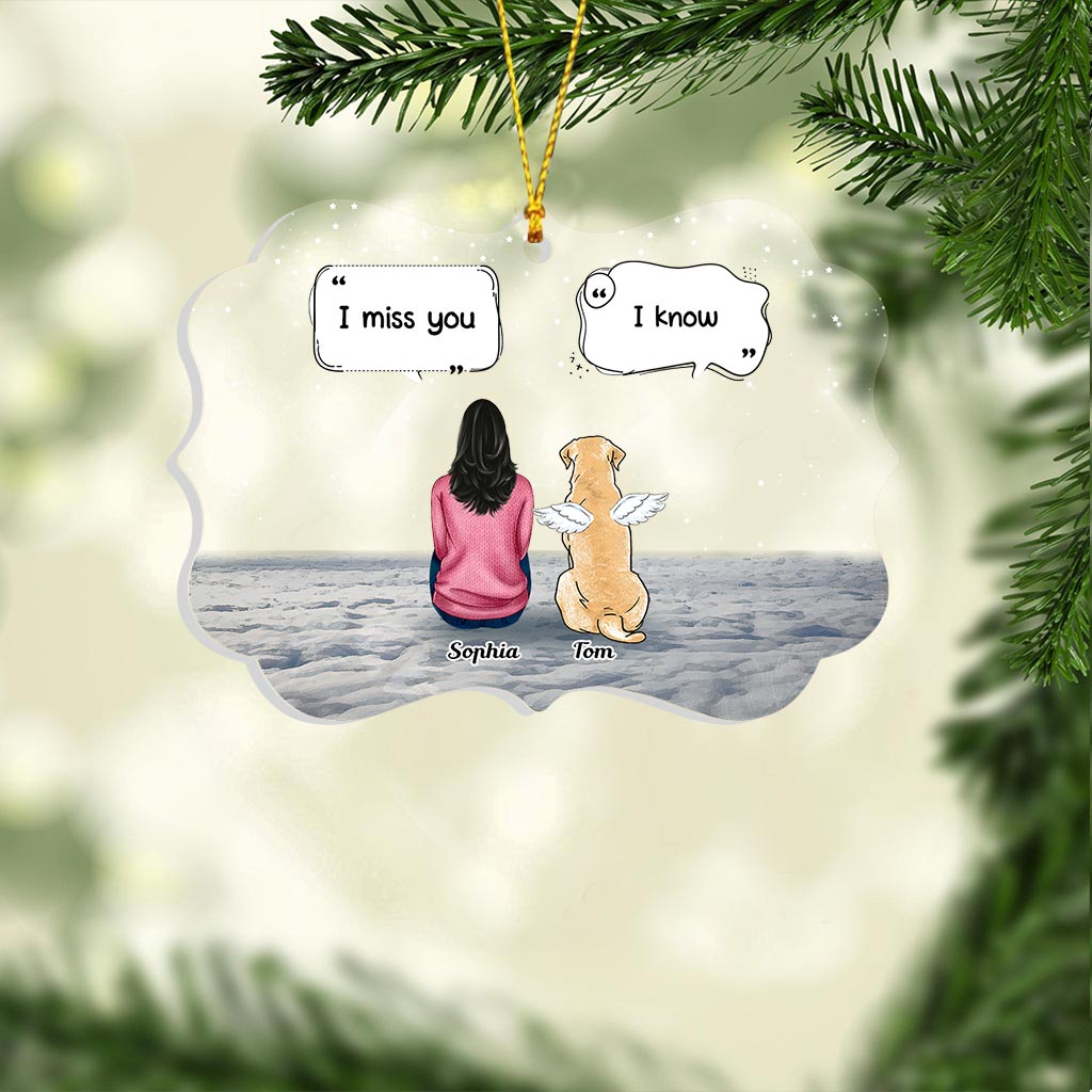 Un morceau de mon cœur - Ornement de Noël transparent personnalisé en forme de chien