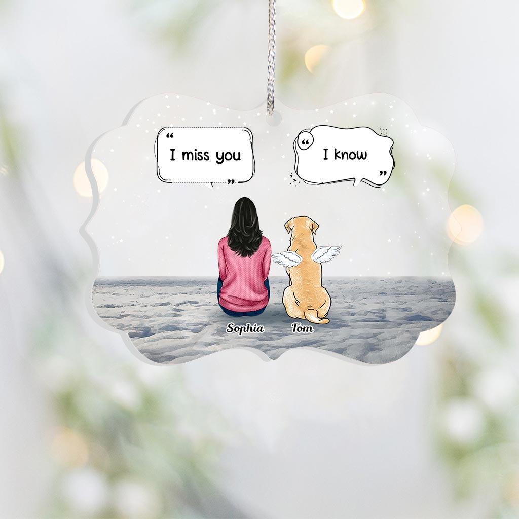 Un morceau de mon cœur - Ornement de Noël transparent personnalisé en forme de chien