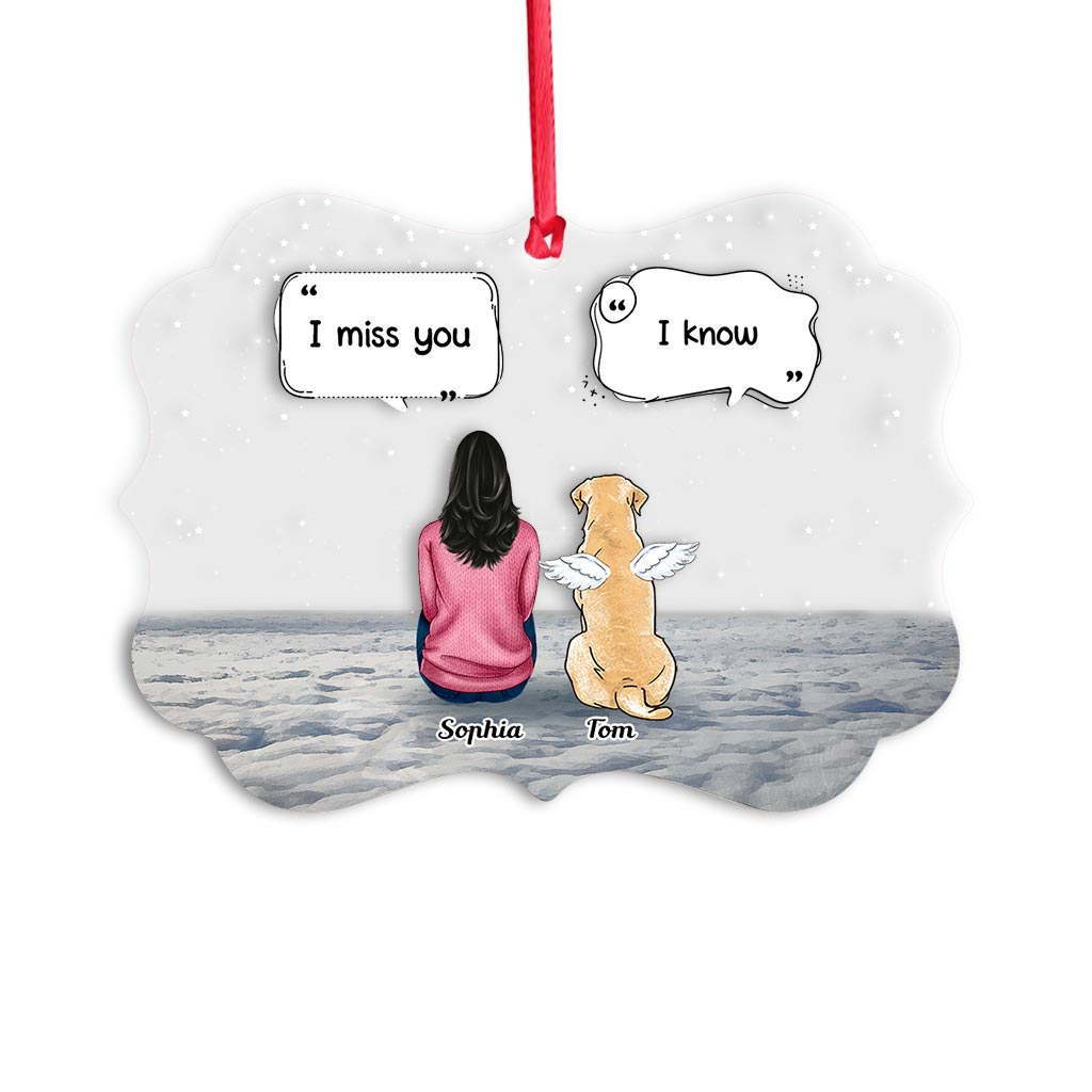 Un morceau de mon cœur - Ornement de Noël transparent personnalisé en forme de chien