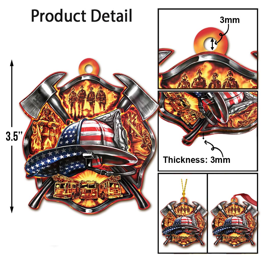 Fier d'être pompier - Décoration de Noël pompier (Imprimée recto verso)