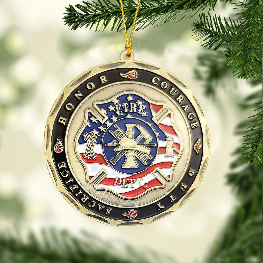 Love Firefighters - Christmas Firefighter Ornament (Printed On Both Sides)