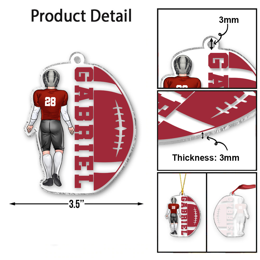 Passionné de football - Ornement transparent personnalisé en forme de ballon