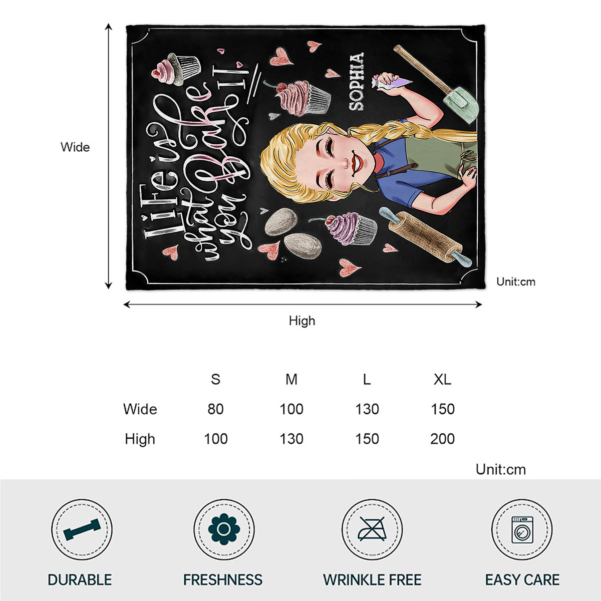 Life Is What You Bake It - Personalized Baking Blanket